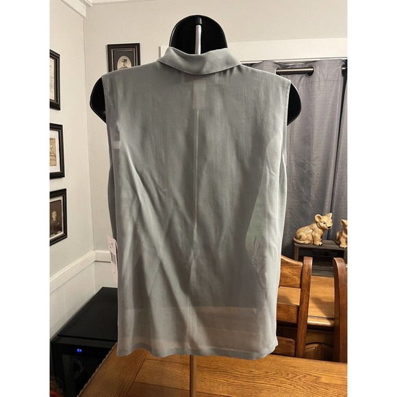 Jones & Co 100% Silk Slate Embroidered Tahiti Sleeveless Blouse Sz 6 New NWT - Picture 6 of 8